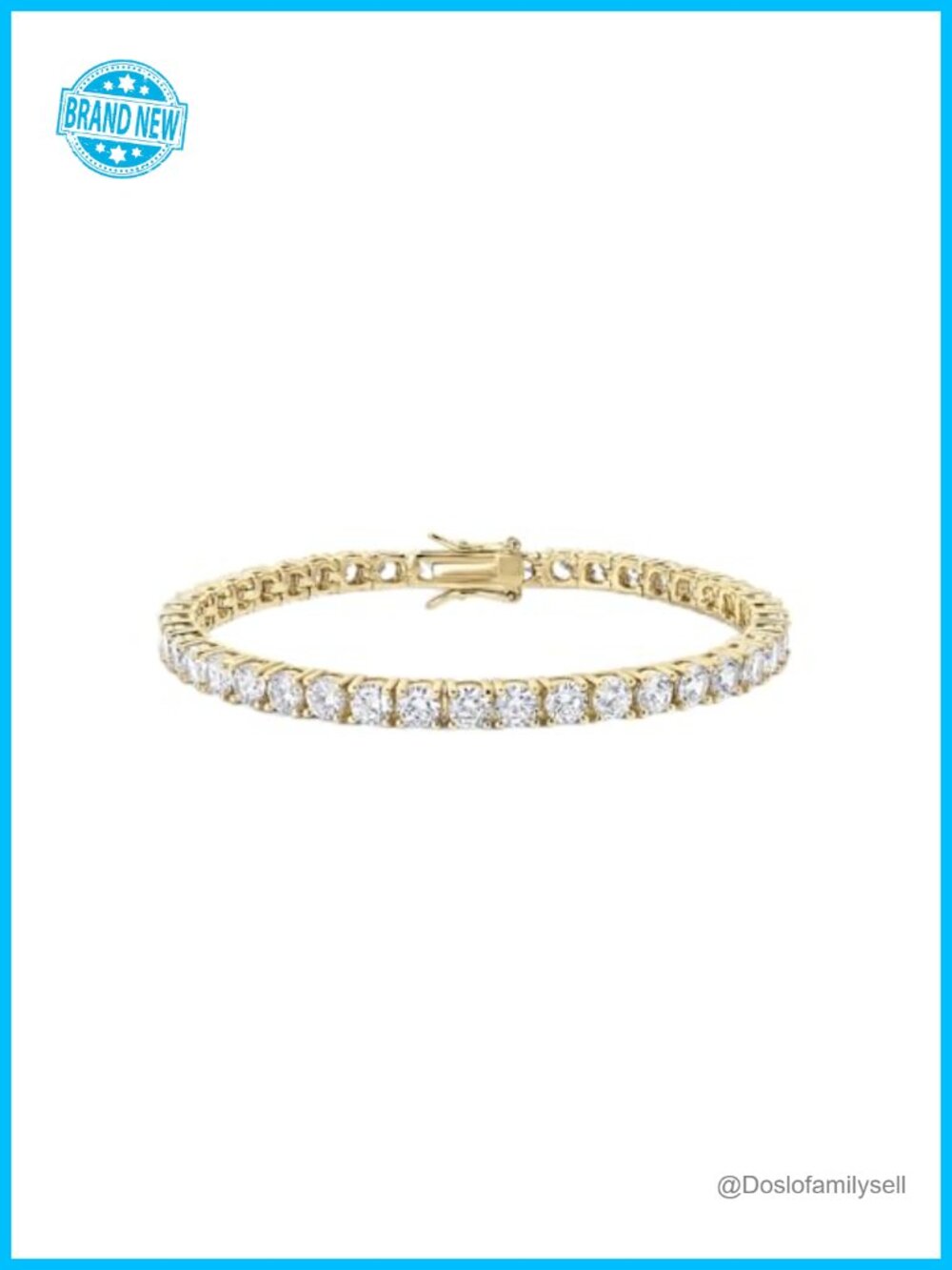 14k Gold Plated Tennis Chain Bracelet, Stackable Everyday Jewelry,